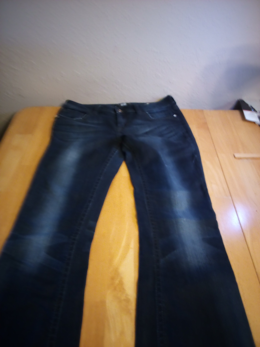 MEK Women's Dark Blue Flared Jeans - Versatile Denim